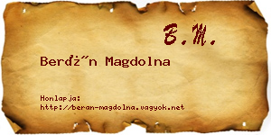 Berán Magdolna névjegykártya